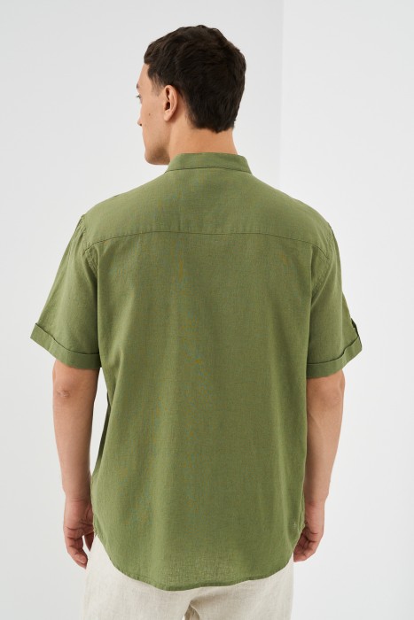 рубашка изо льна и хлопка по цене 1290 руб вид справа