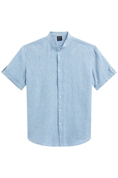 рубашка изо льна и хлопка из россии вид сбоку