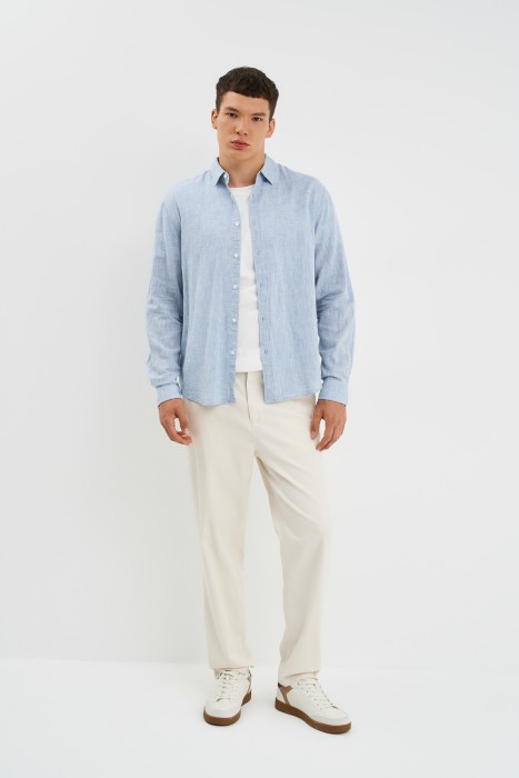 рубашка изо льна и хлопка 759186003 фотография