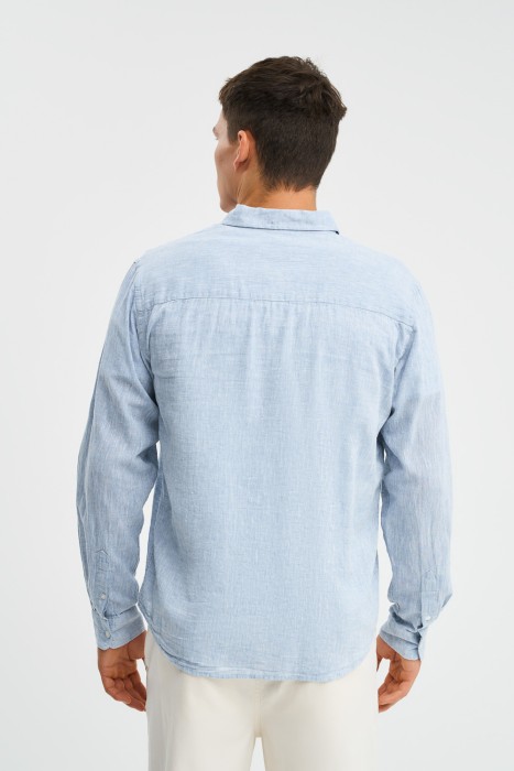 рубашка изо льна и хлопка по цене 1390 руб вид справа