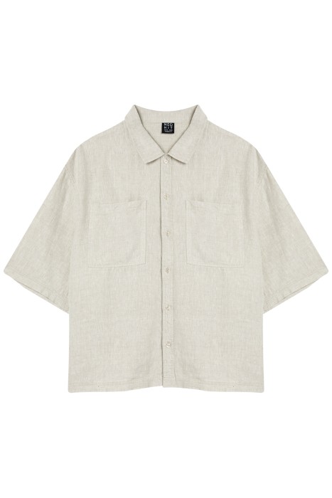 рубашка изо льна из россии вид сбоку