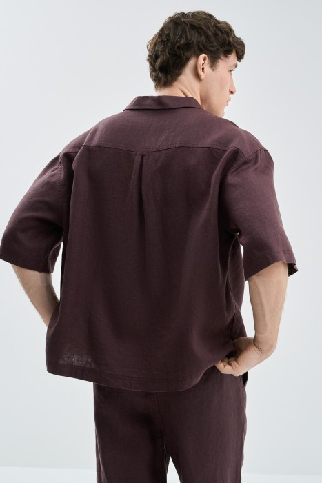 рубашка изо льна по цене 2410 руб вид справа