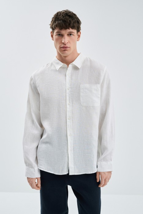 рубашка изо льна по цене 2110 руб вид справа