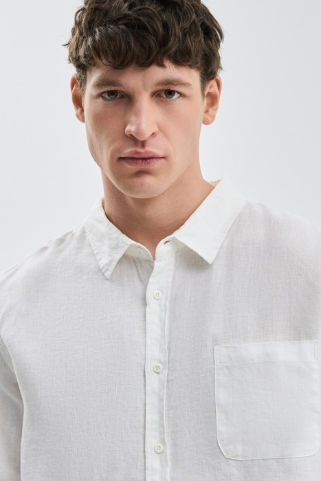 рубашка изо льна из россии вид сбоку