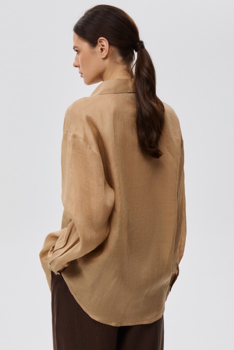 рубашка изо льна по цене 4320 руб вид справа