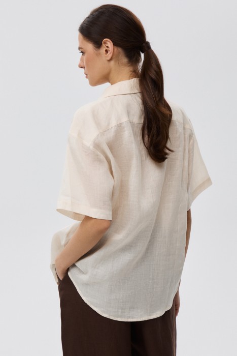 рубашка изо льна по цене 3680 руб вид справа