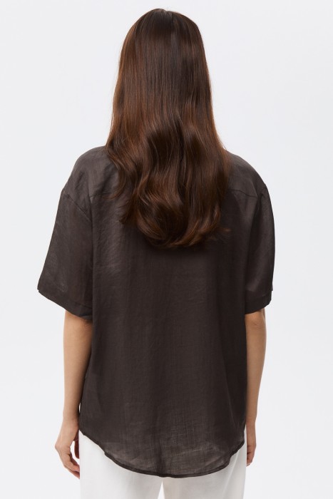 рубашка изо льна по цене 3680 руб вид справа