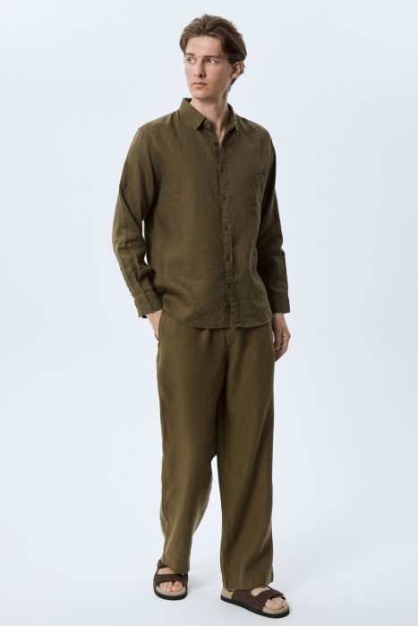 рубашка изо льна от бренда снежная королева вид слева