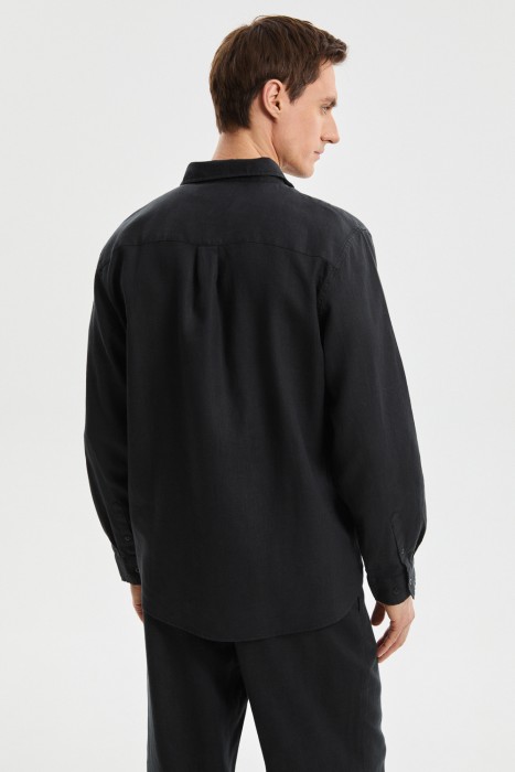 рубашка изо льна по цене 4420 руб вид справа