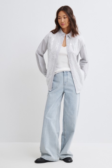 рубашка с пайетками 806790003 фотография