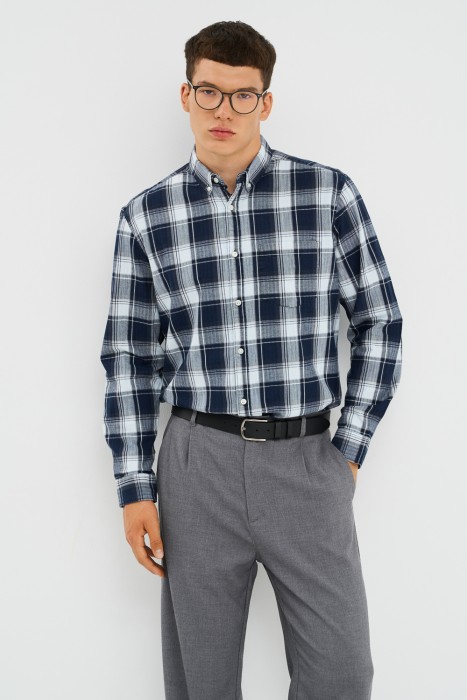 рубашка в клетку от бренда снежная королева вид слева