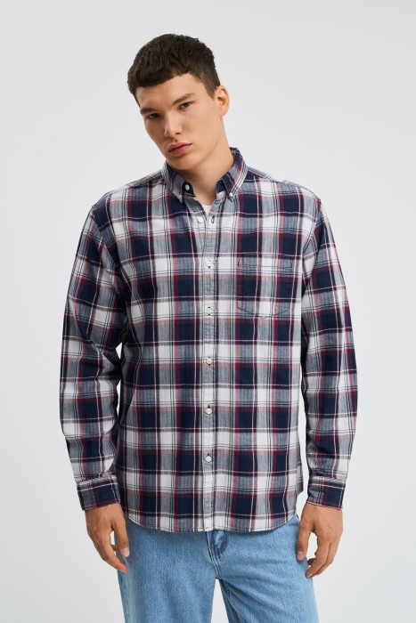 рубашка в клетку от бренда снежная королева вид слева