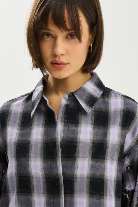 рубашка в клетку из россии вид сбоку