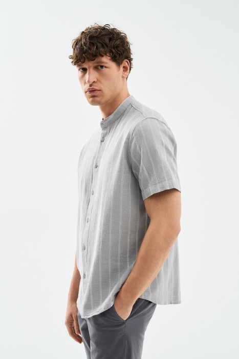 рубашка в полоску от бренда снежная королева вид слева