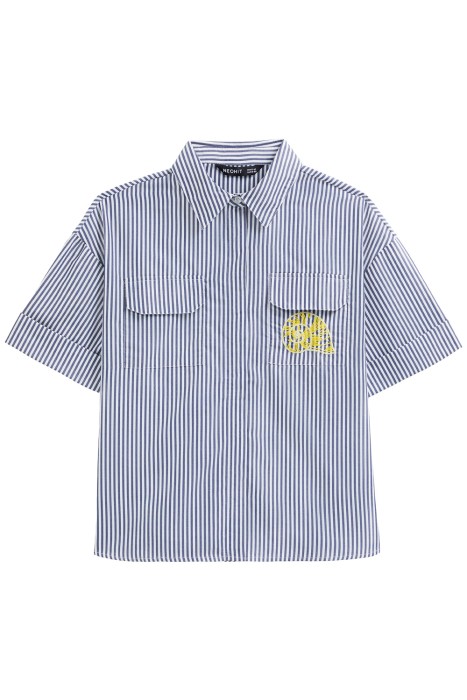 рубашка в полоску из россии вид сбоку