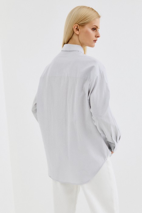 рубашка в полоску из россии вид сбоку