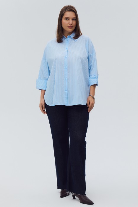 рубашка в полоску от бренда снежная королева вид слева