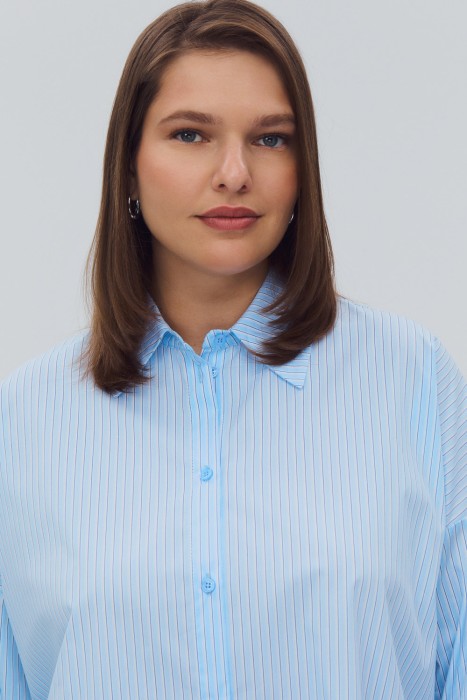 рубашка в полоску из россии вид сбоку