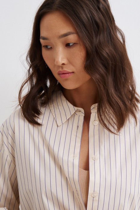 рубашка в полоску из россии вид сбоку