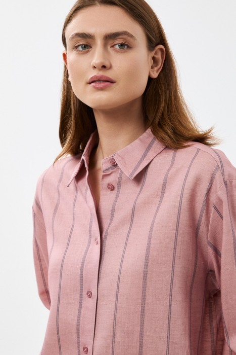 рубашка в полоску из россии вид сбоку