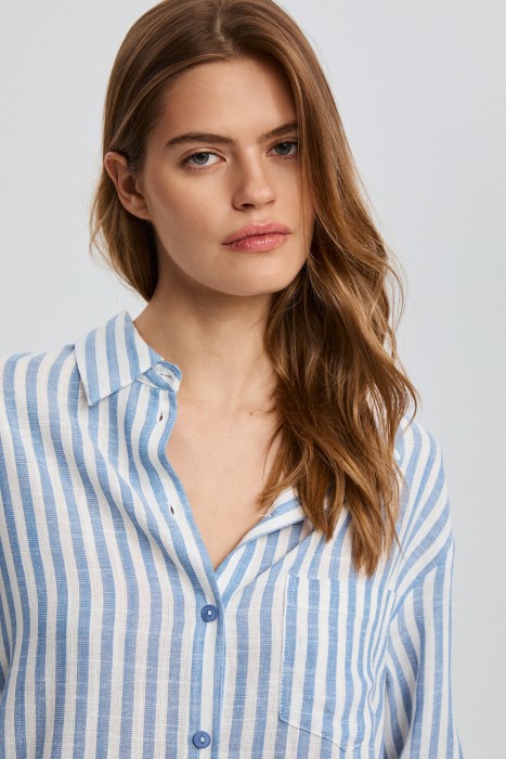 рубашка в полоску из россии вид сбоку