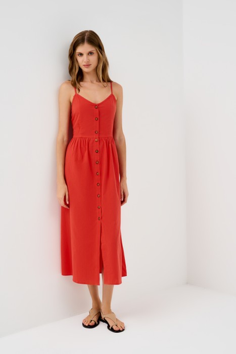 сарафан из хлопка от бренда снежная королева вид слева