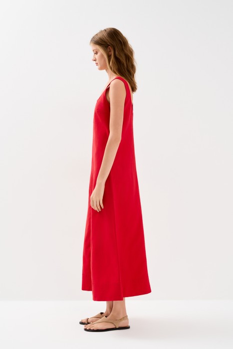 сарафан изо льна и хлопка из россии вид сбоку