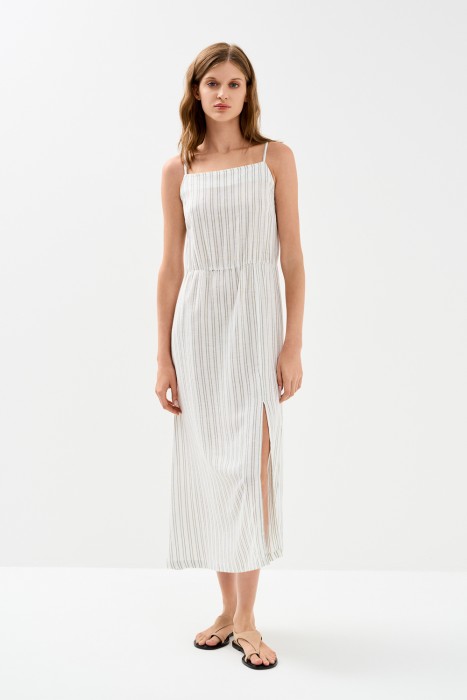 сарафан в полоску от бренда снежная королева вид слева