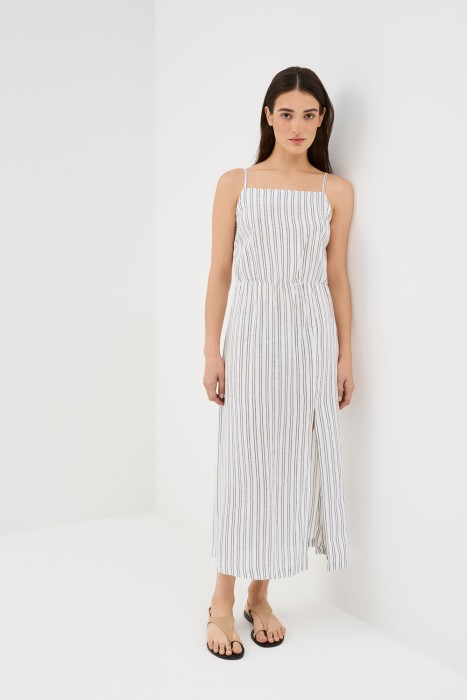 сарафан в полоску от бренда снежная королева вид слева