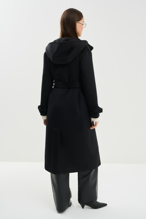 шерстяное пальто с капюшоном по цене 18510 руб вид справа