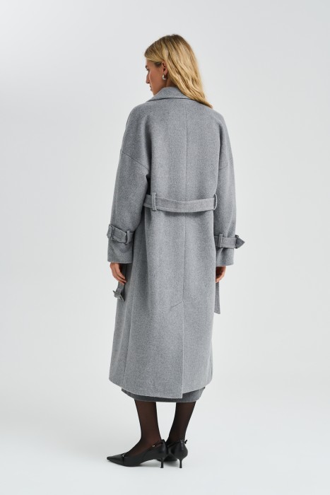 шерстяное пальто с поясом по цене 14770 руб вид справа