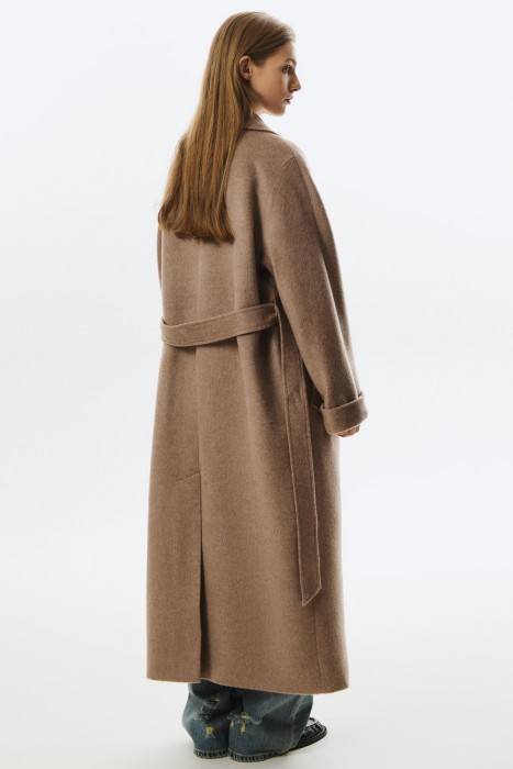 шерстяное пальто с поясом по цене 18710 руб вид справа