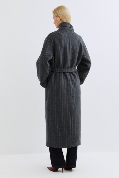 шерстяное пальто с поясом по цене 17650 руб вид справа