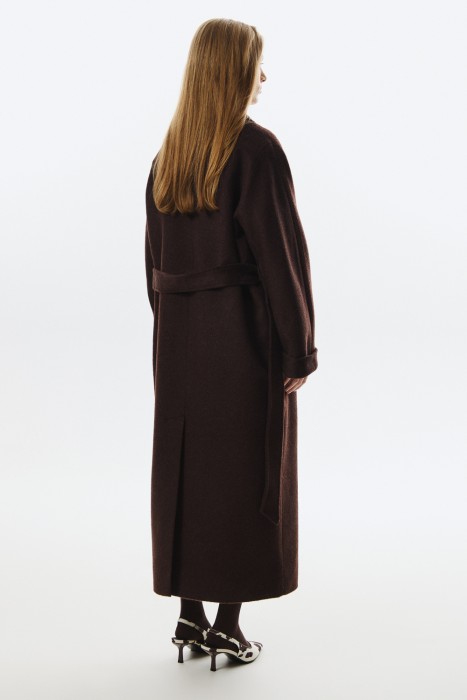 шерстяное пальто с поясом из россии вид сбоку