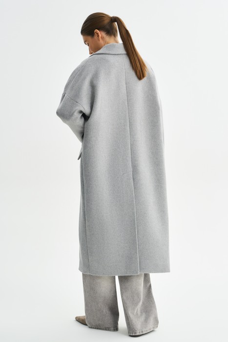 шерстяное пальто с поясом по цене 12660 руб вид справа