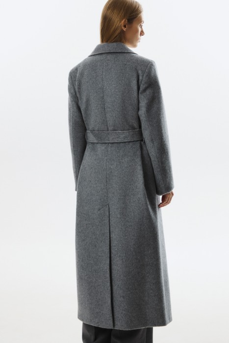 шерстяное пальто с поясом из россии вид сбоку