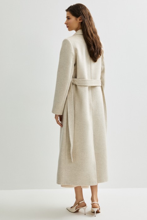 шерстяное пальто с поясом по цене 16690 руб вид справа