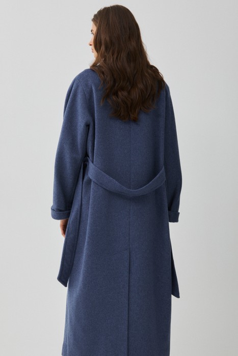 шерстяное пальто с поясом по цене 18800 руб вид справа