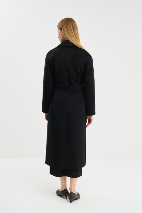 шерстяное пальто с поясом по цене 9930 руб вид справа