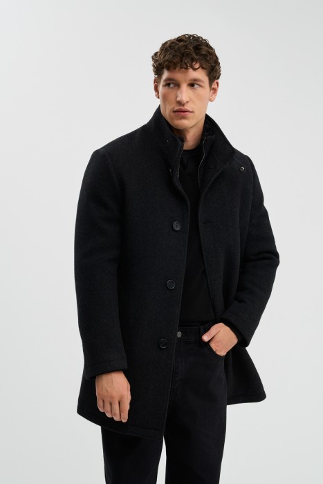 шерстяное пальто от бренда снежная королева вид слева