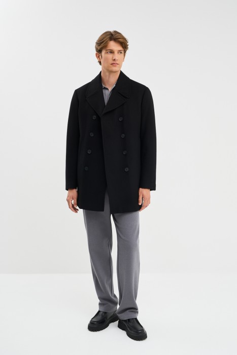 шерстяное пальто от бренда снежная королева вид слева