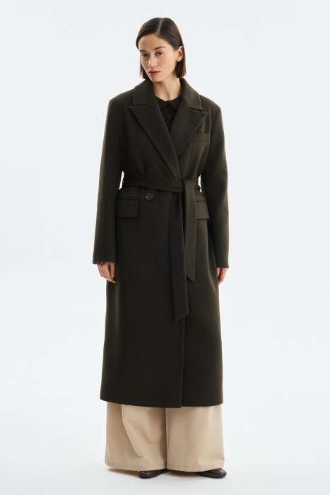 шерстяное пальто от бренда снежная королева вид слева