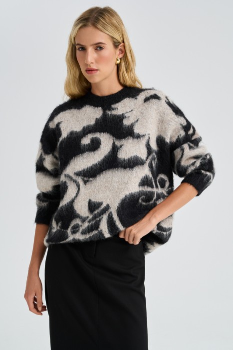 шерстяной джемпер с узорами по цене 2140 руб вид справа