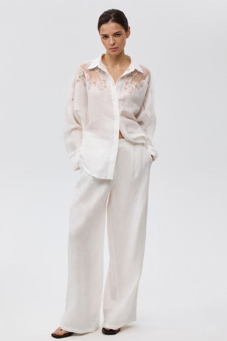 широкие брюки изо льна 815051003 фотография