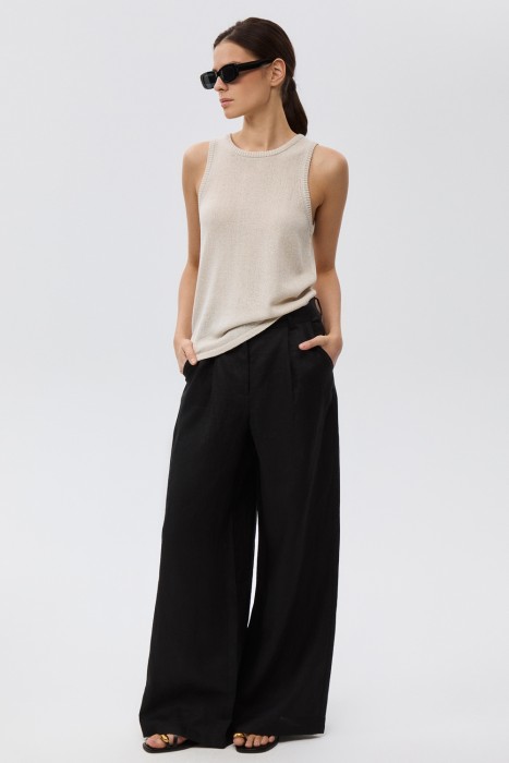 широкие брюки изо льна 815047003 фотография