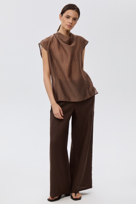 широкие брюки изо льна 815095003 фотография