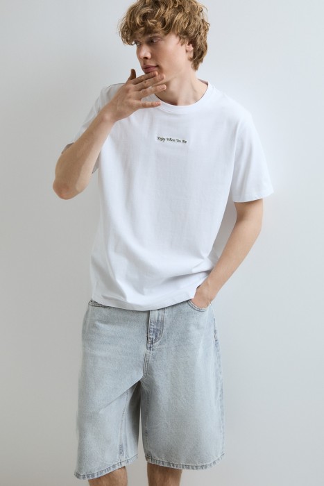 шорты из денима от бренда снежная королева вид слева