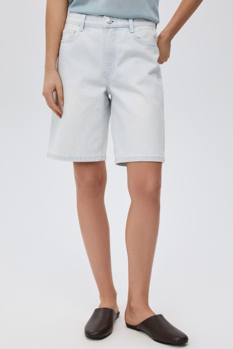 шорты из денима от бренда снежная королева вид слева