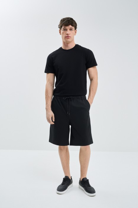 шорты из хлопка от бренда снежная королева вид слева