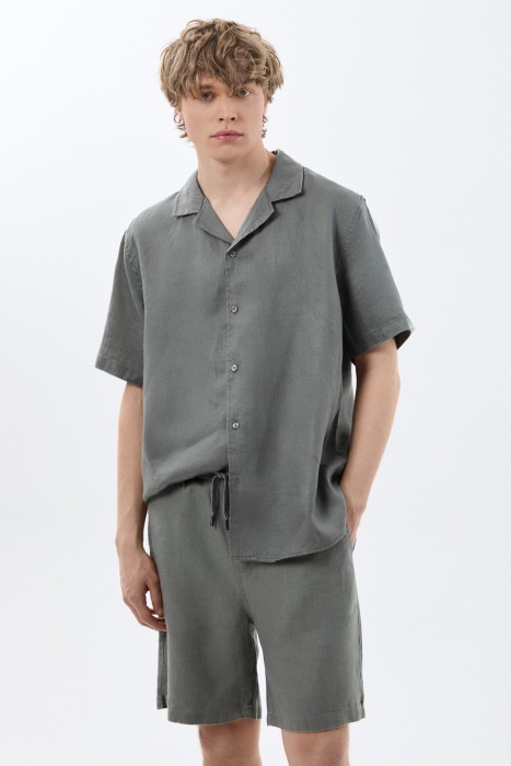 шорты изо льна от бренда снежная королева вид слева